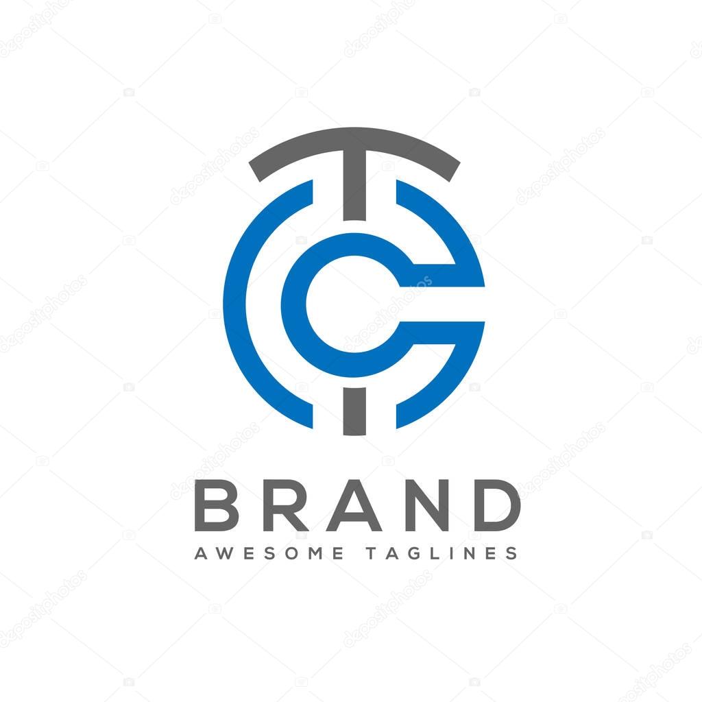 Best TC letter circle style logo vector, letter CT Abstract business logo design template, creative Letter TC vector  logos template