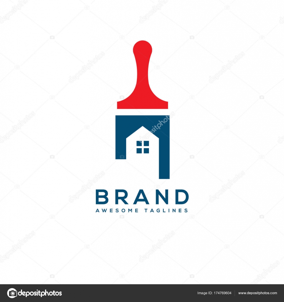 Home Real Estate Painting Service Logo Concept Stock Vector