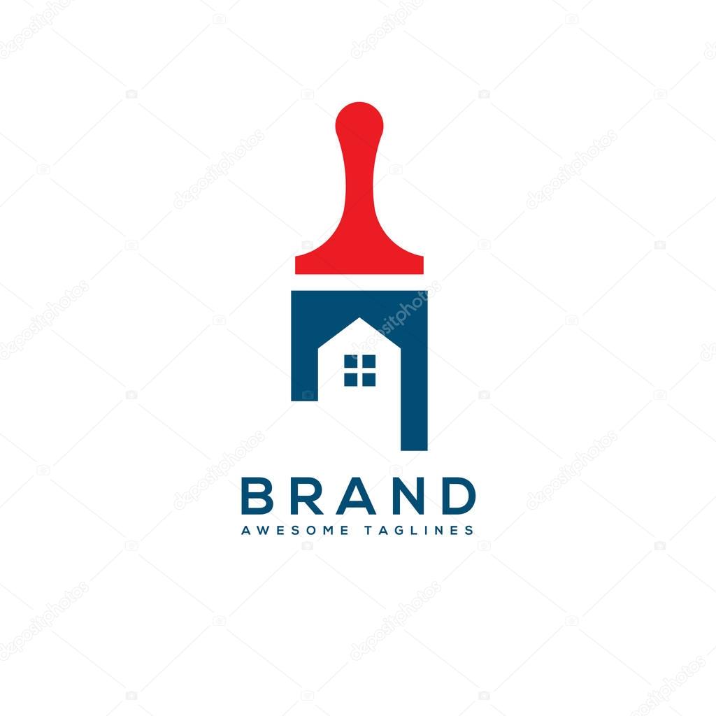 Home Painting Service. Creative Painting Concept for your business, home decor and renovations logo concept, paint and color service logo