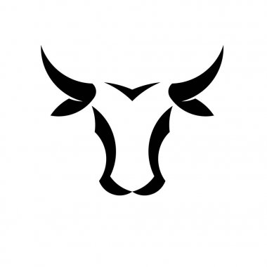 soyut basit boğa baş vektör logo kavramı örnek, Buffalo logosu, Toros baş logo kafa. Boğa hayvan logo işareti,