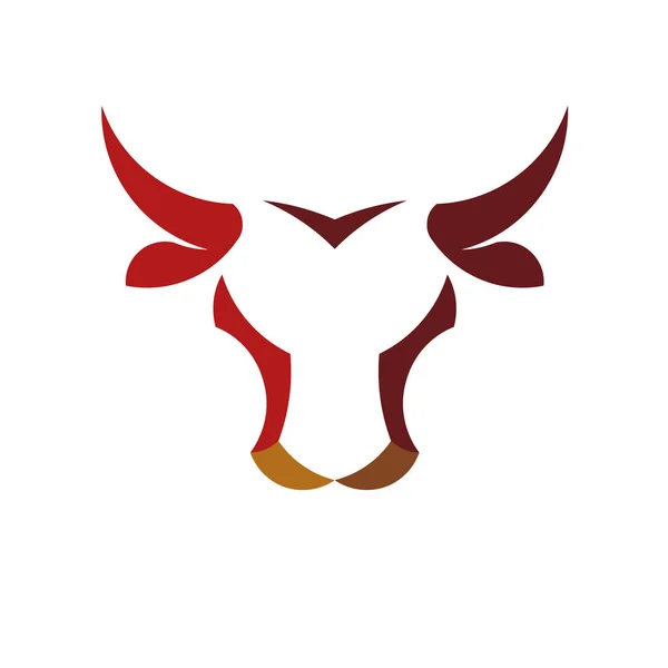 Streszczenie Proste Bull Szef Wektor Logo Ilustracja Koncepcja Buffalo Head — Wektor stockowy