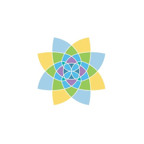 Векторна Квітка Барвистий Значок Логотипу Логотип Здорових Продуктів Мінімальний Квітковий — стоковий вектор