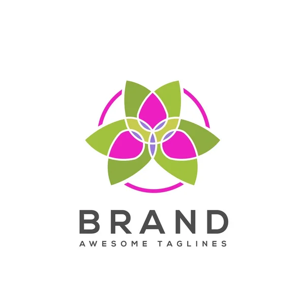 Vetor Flor Colorido Ícone Logotipo Sinal Logotipo Produtos Saudáveis Logotipo — Vetor de Stock