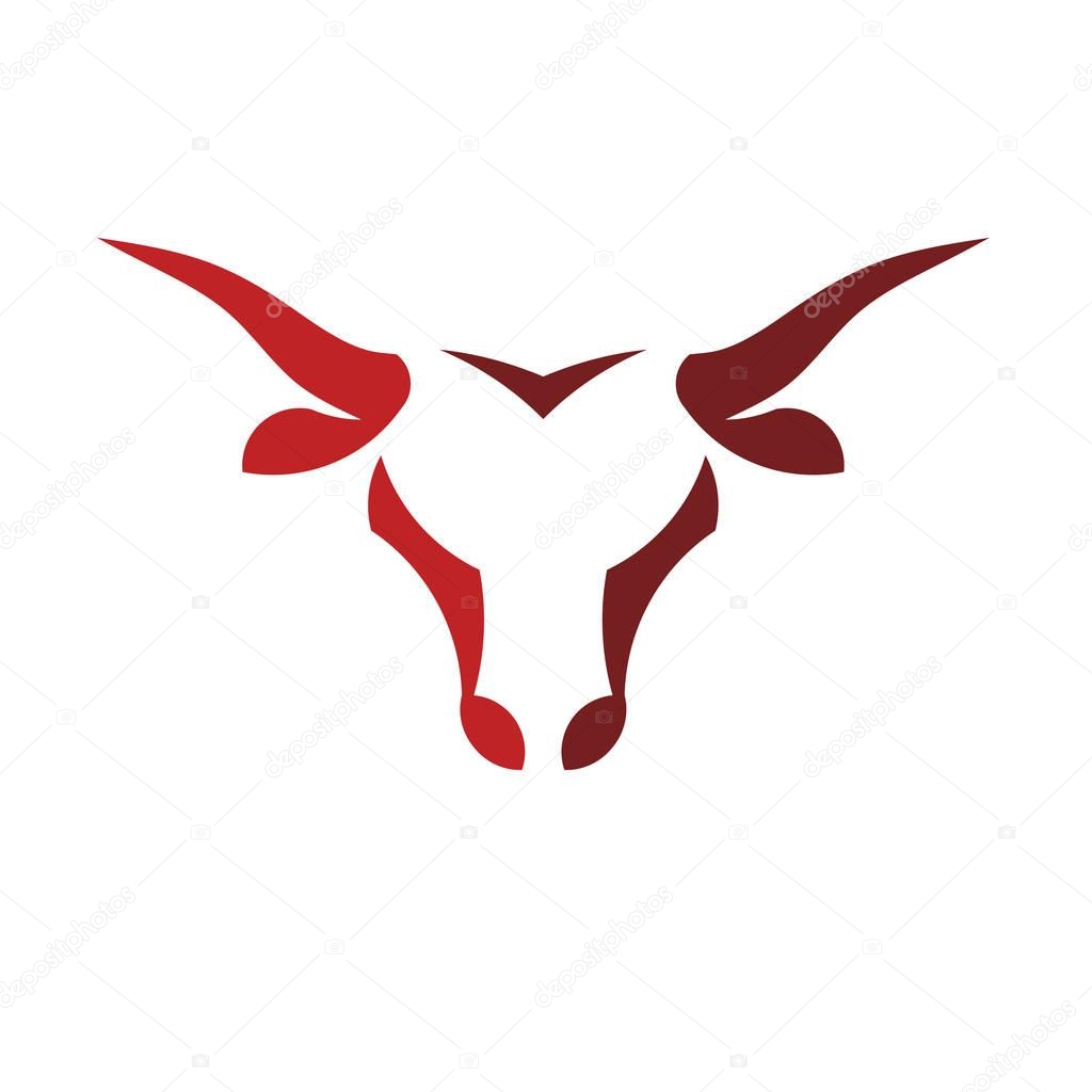 Abstract simple Bull head vector logo concept illustration, Buffalo head logo,Taurus head logo.  bull Animal logo sign,
