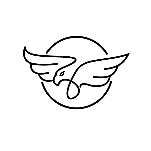 Einfache Moderne Adler Logo Design Vektor Vorlage Linearen Stil Vogel — Stockvektor