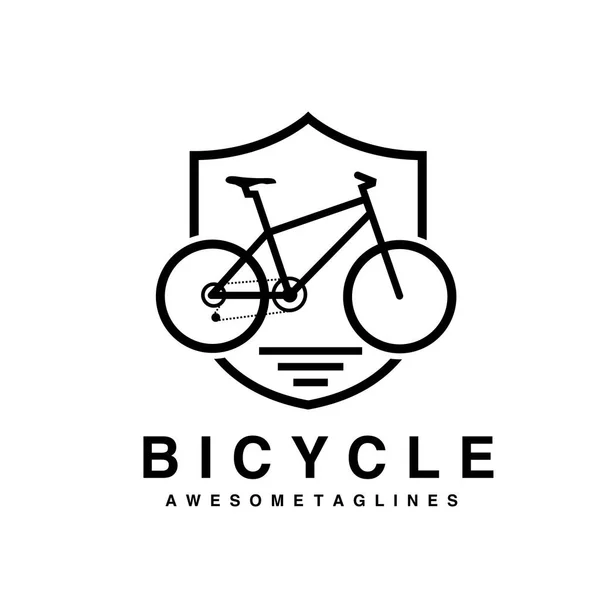 Fiets Badge Overzicht Vectorillustratie Fiets Pictogram Van Het Schild Geïsoleerd — Stockvector