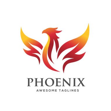 Lüks Anka kuşu logosu, en iyi Anka kuşu logosu, Anka kuşu logosu mitolojik kuşun yaratıcı logosu, eşsiz bir kuş, küllerden doğan bir alev.