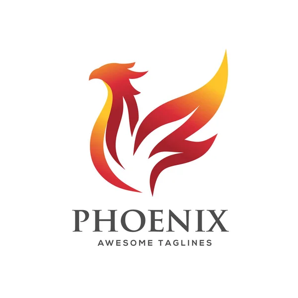 Logo Logo Phoenix Mewah Desain Logo Burung Phoenix Terbaik Logo - Stok Vektor