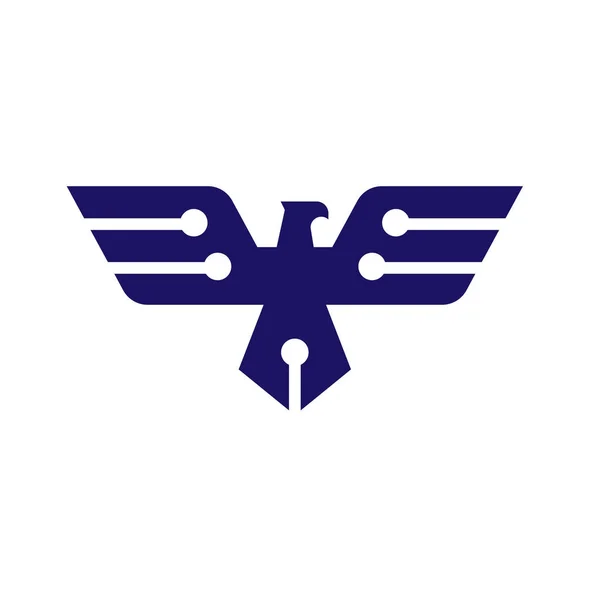 Modello Elettronico Eagle Grafica Della Mascotte Hawk Logo Vettoriale Dell — Vettoriale Stock