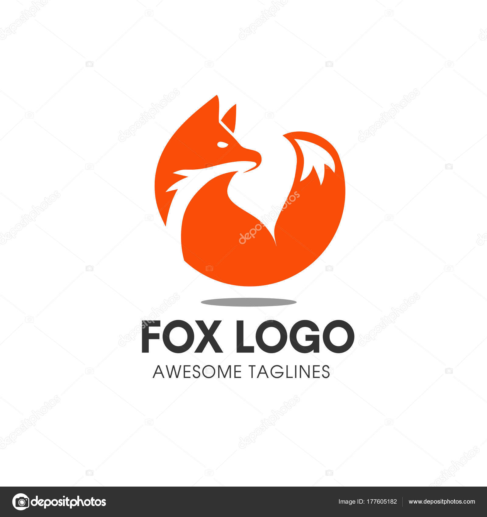 Fox Circle Vector Symbol Fox Sign Logo Template Creative Fox — Stock