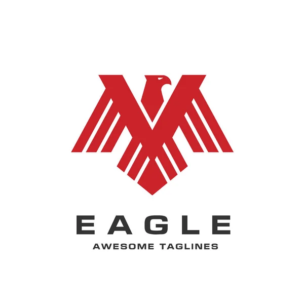 Kartal Baş Logo Şablonu Hawk Maskot Grafik Kel Kartal Logo — Stok Vektör
