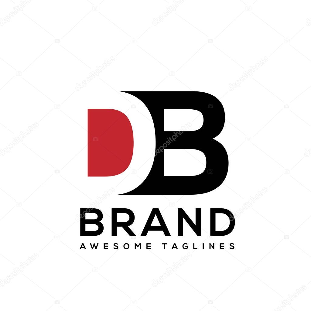 Creative Letter DB logo design black and white logo elements. simple letter DB letter logo,Business corporate letter DB logo design vector. Simple and clean flat design of letter DB logo vector template.