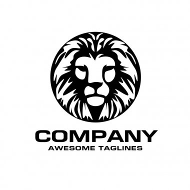 Aslan baş logo vektör, Aslan Kral baş işareti kavramı, aslanlar kafa logo, aslan yüz grafik illüstrasyon, tasarım öğesi