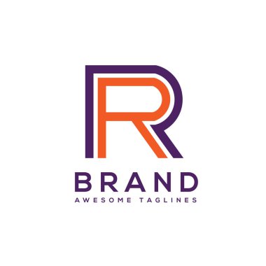 yaratıcı mektup Rr logo tasarım öğeleri. basit mektup Rr mektup logo, iş kurumsal harf R logo tasarlamak vektör. Basit ve temiz düz tasarım harf R ve R logo vektör şablonu.