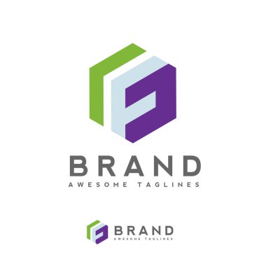 Lüks mektup logo altıgen tasarım temiz. F harfi tarzı modern altıgen logo kavramı ile gizli