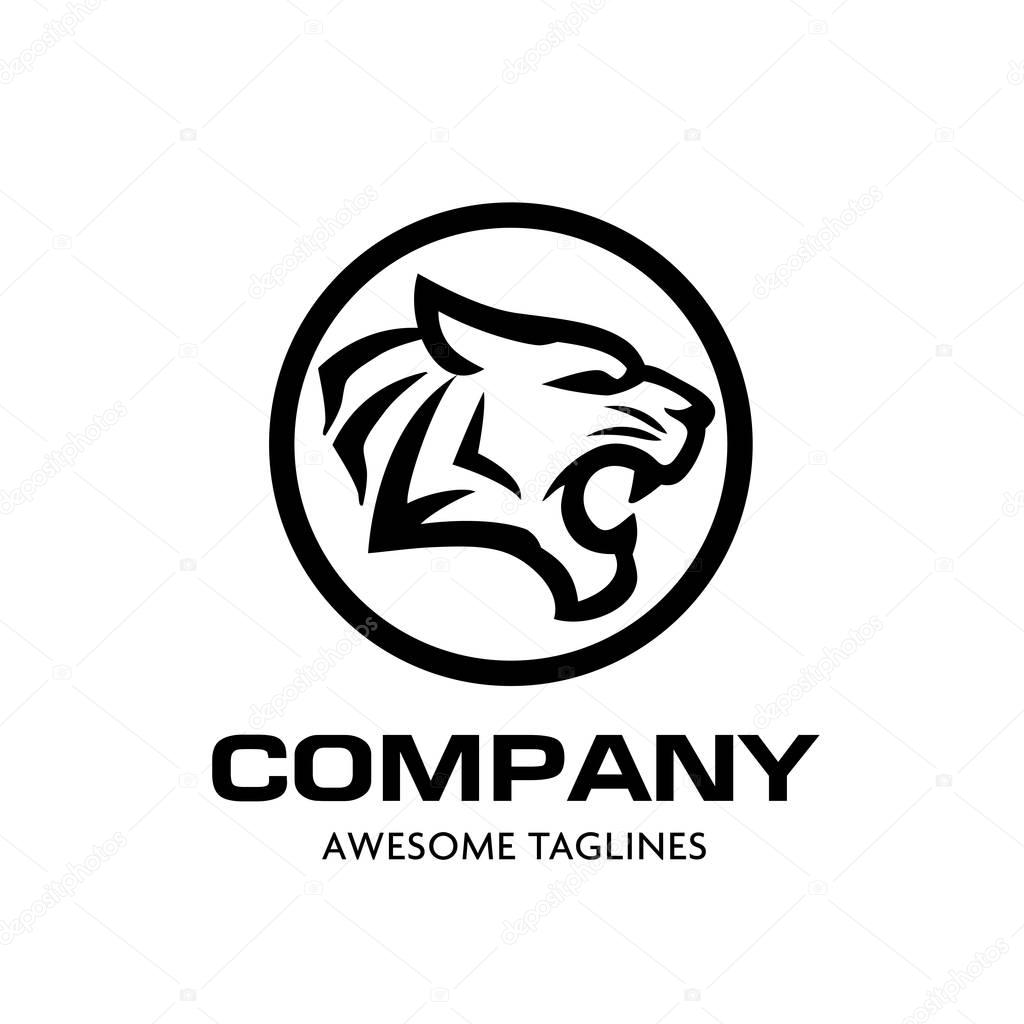 Tiger head vector logo concept. Tiger head silhouette sign. Bengal tiger head creative illustration