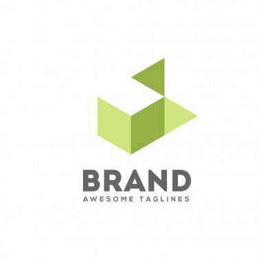 basit 3d kutu logo tasarımı, gizli kutusunu geometrik logo, simetrik sembolü, kare simgesi, kare şekli şirket logosu