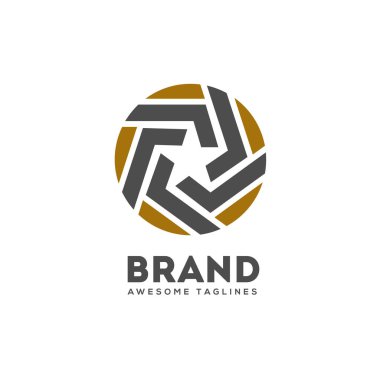 Star daire logo vektör şeritler. Vektör yıldız logo tasarım, kurumsal kimlik marka. Daire yıldız logo, yıldız logo vektör