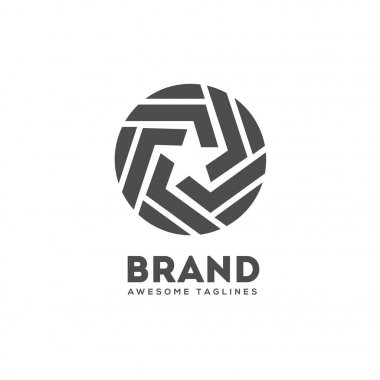 Star daire logo vektör şeritler. Vektör yıldız logo tasarım, kurumsal kimlik marka. Daire yıldız logo, yıldız logo vektör