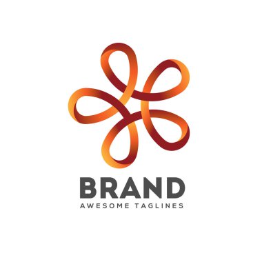 Şerit logo vektör yıldız, soyut yıldız şerit çerçeve amblem logo tasarımı, beyaz arka plan üzerinde izole Şerit simge vektör