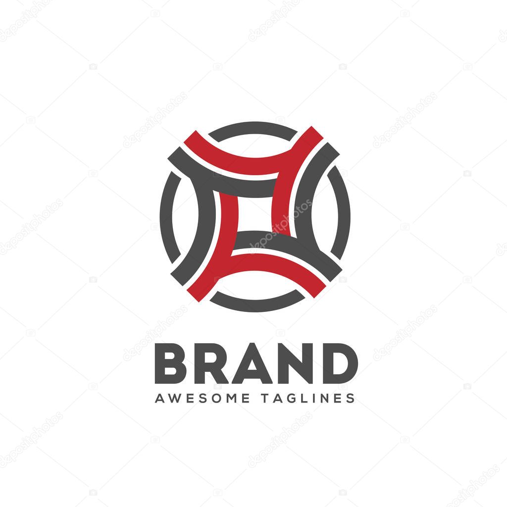 Abstract modern curve connect logo vector, technology icon, geometric curve continues logo, Company logo, Logo design, Vector logo element,abstract tech logo, swirl colorful shape logo vector