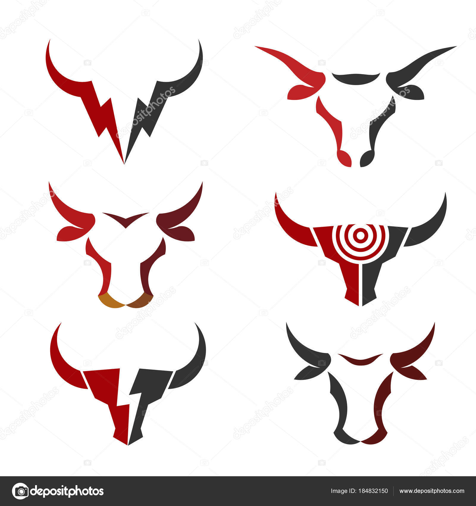 간단한 간단한 버팔로 로고를 설정합니다 로그인 스톡 벡터 - ©krustovin 184832150, image size:1600x1700