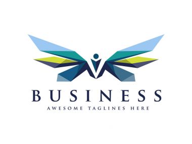 güçlü kanatları koyu bir renk logo, kanatlı logosu şirket ve uçuş, simge kanat kartal kanadı marka ve logo kanat kuş illüstrasyon, renkli kanatlar modern stil logosu soyut