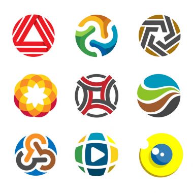 Soyut daire iş firma amblemi. Modern kurumsal teknoloji kimlik tasarım öğesi