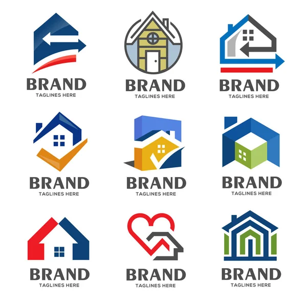 Creative Real Estate Logo Property Construction Logo Design Vector Colorful — Stock Vector