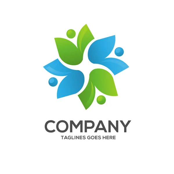 Çevre Çevre Yaprak Yeşil Doğa Topluluk Logo Vektör Doğa Yeşil — Stok Vektör