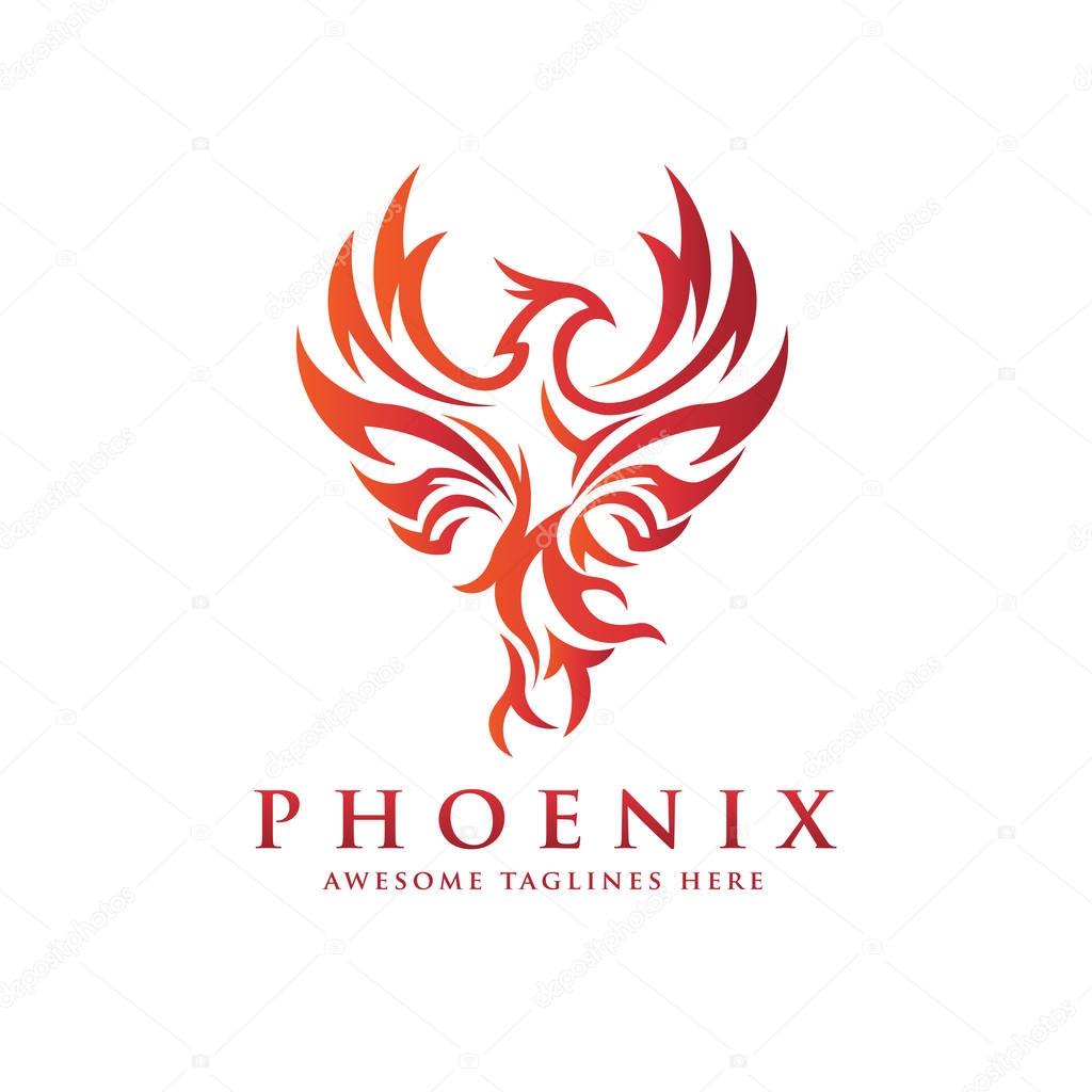 Luxury phoenix logo concept, best phoenix bird logo design, phoenix vector logo