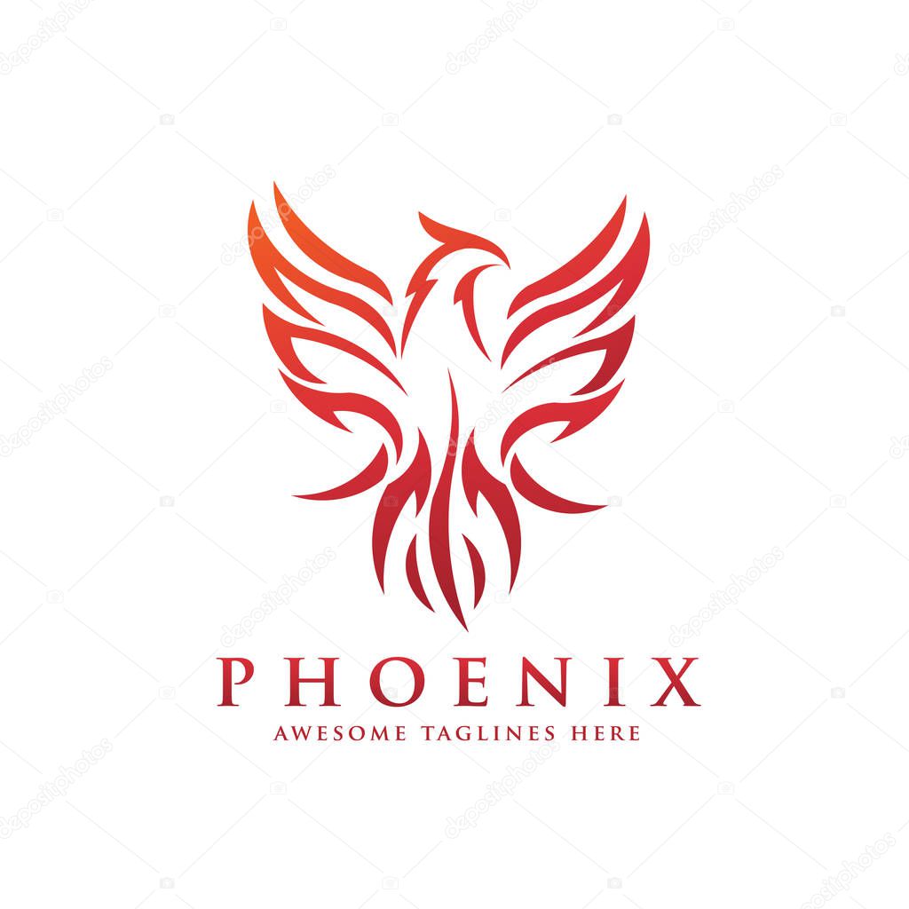 Luxury phoenix logo concept, best phoenix bird logo design, phoenix vector logo,creative logo of mythological bird