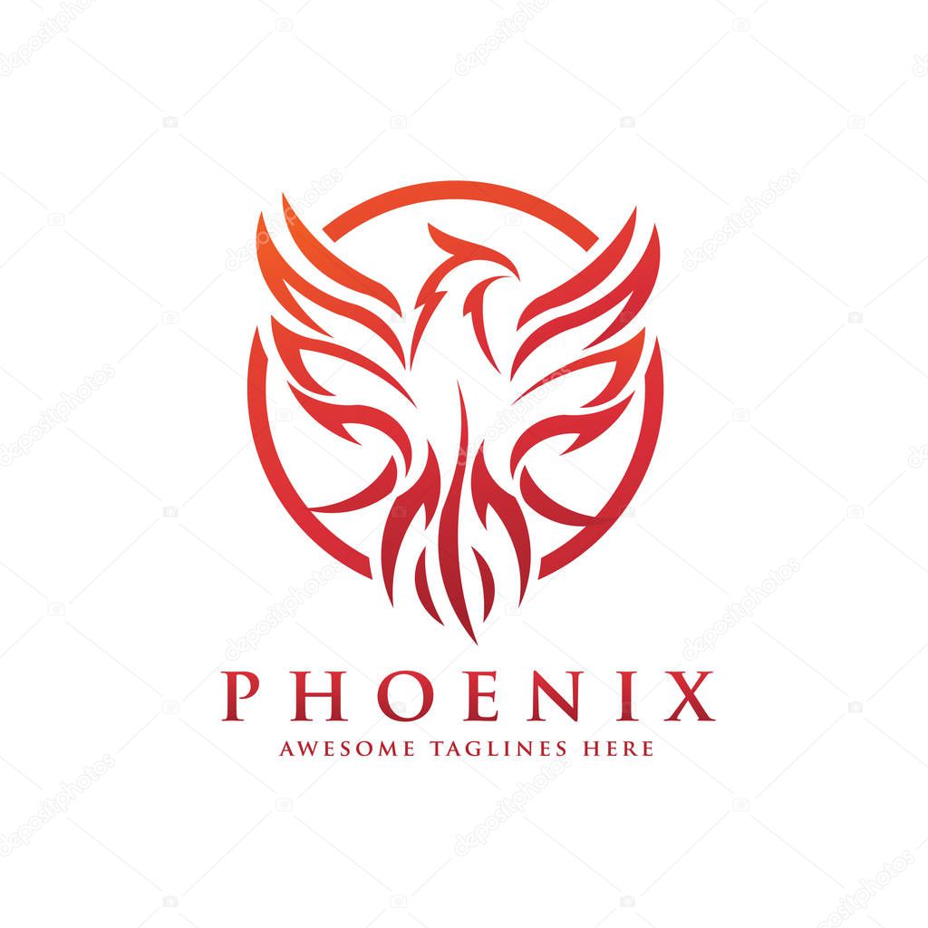 Luxury phoenix logo concept, best phoenix bird logo design, phoenix vector logo