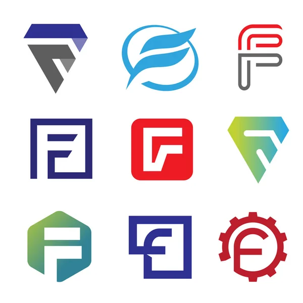 ユニークな文字 の創造的なロゴを設定ベクトル図 の会社の企業のアイデンティティのためのロゴ — ストックベクタ