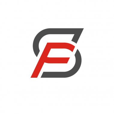 SF harfi logo tasarım vektör çizim şablonu, S harfi logo vektörü, S ve F harfi logo vektörü, yaratıcı harf SF harfi logosu