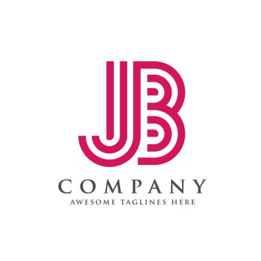 yaratıcı ve basit mektup Jb, harf J ve B logo kavramı