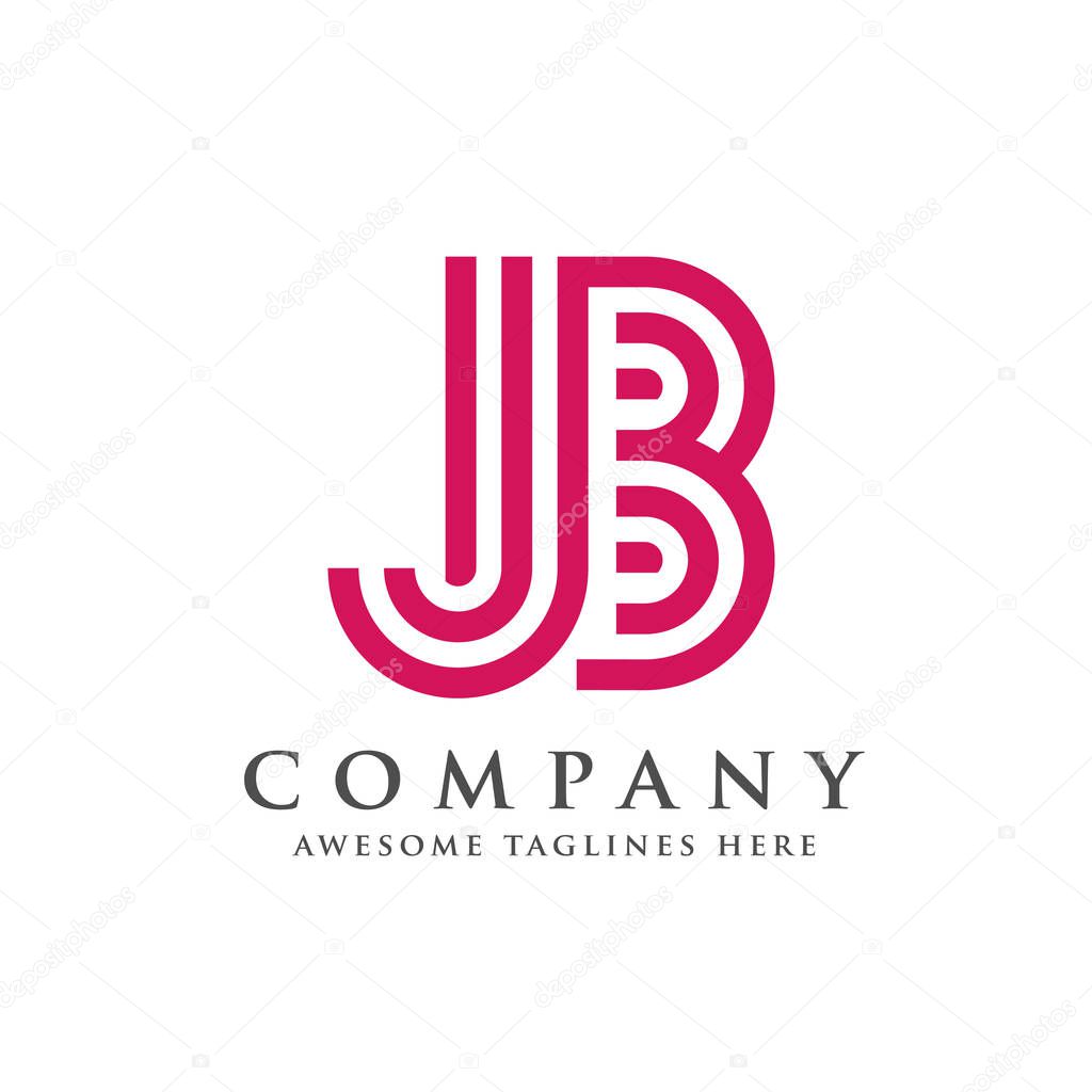 Creative and simple letter JB, letter J and B logo  concept
