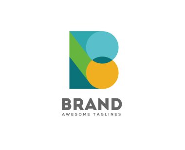 yaratıcı ve basit mektup B renkli eleman logo vektör