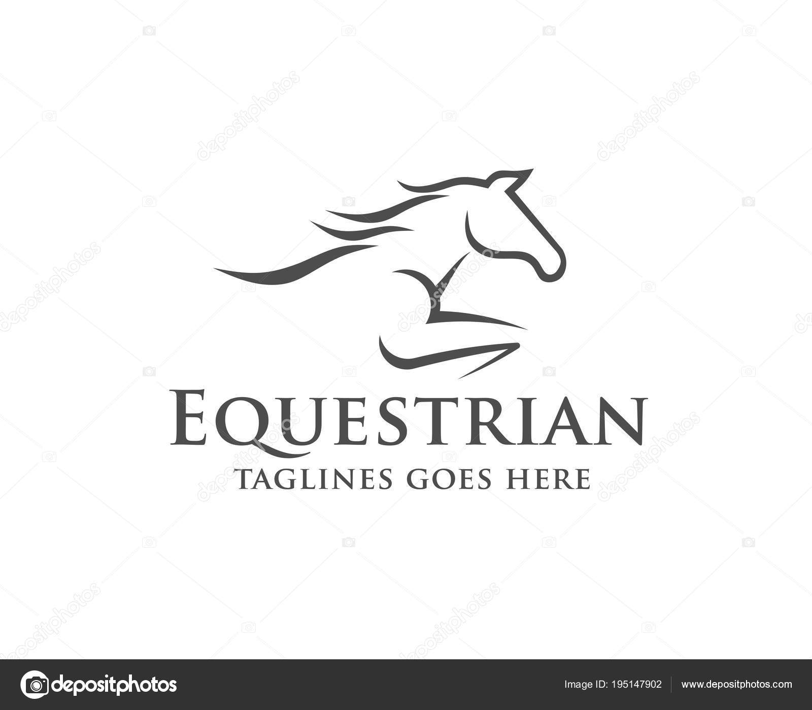 Modelo de vetor de design de logotipo de silhueta de cavalo de