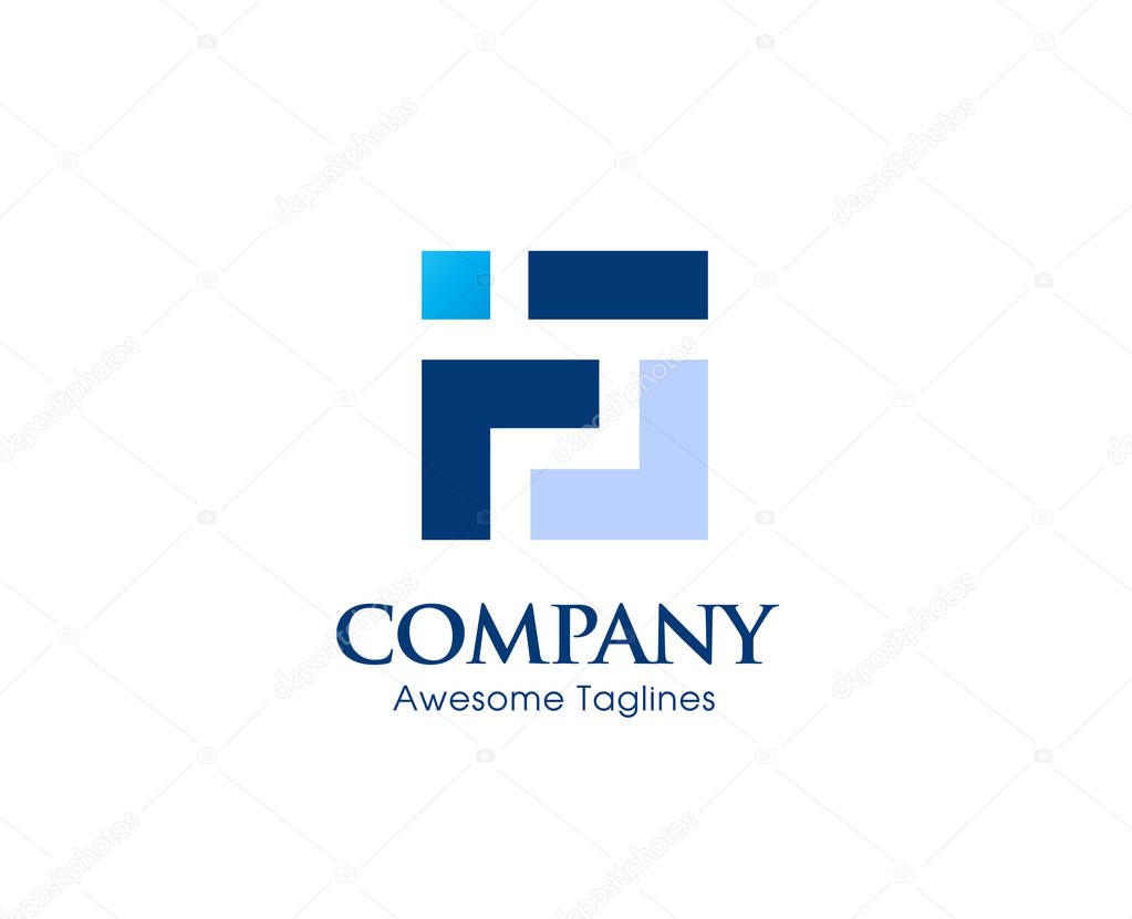 Creative letter F square logo template vector illustration, Logo for corporate identity of company of letter F, Typographical font