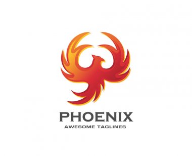 lüks phoenix logo kavramı, en iyi phoenix kuş logo tasarım