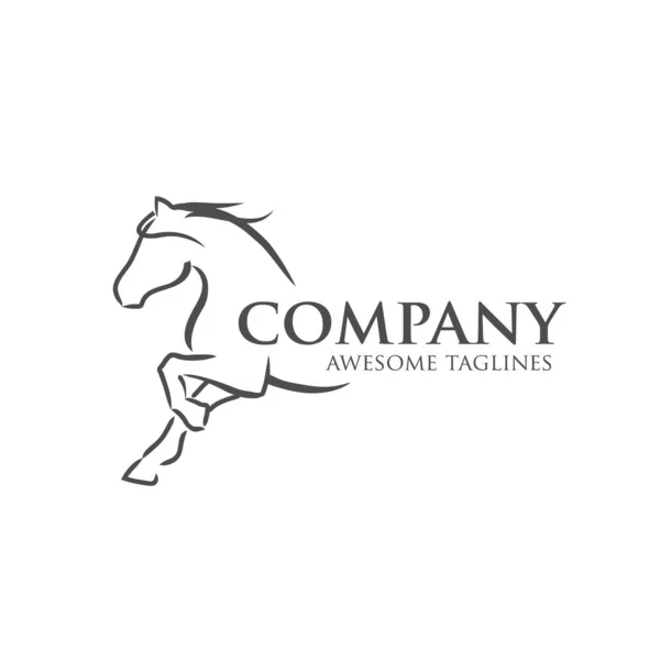 Illustration Vectorielle Cheval Simple Meilleur Pour Logo Des Courses Sportives — Image vectorielle