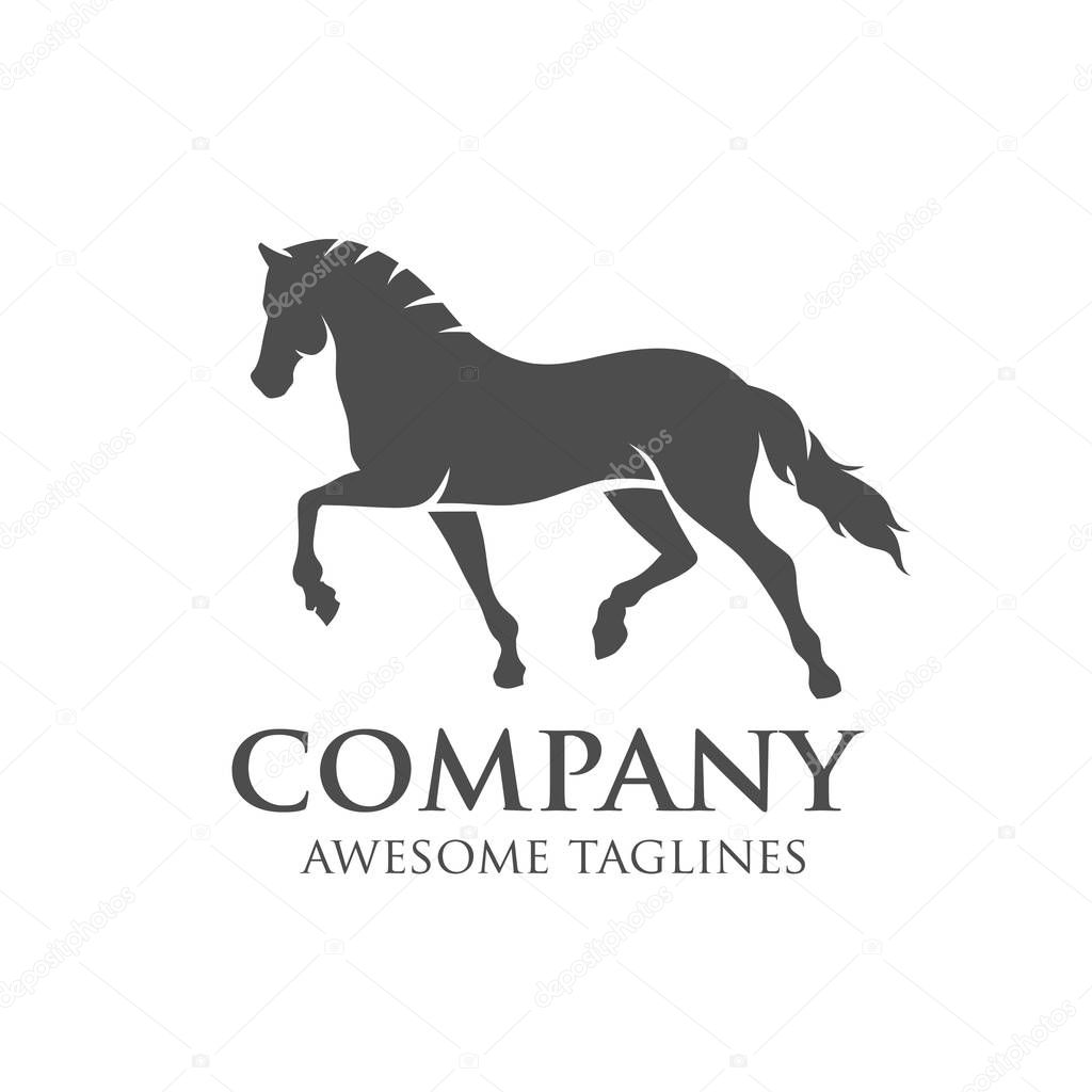 Simple horse vector illustration best for sport races logo
