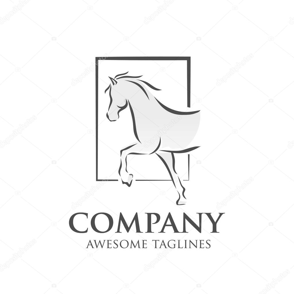Simple horse vector illustration best for sport races logo
