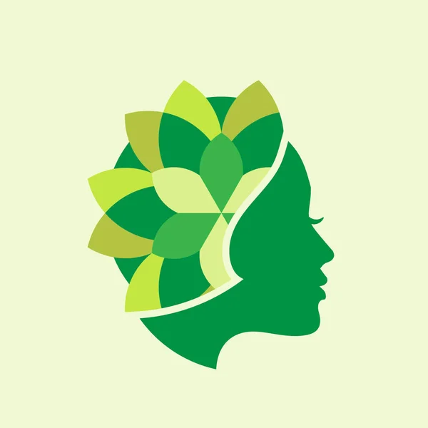 Beauty Logo Design Vector Spa Salon Beauty Face Flower Εικόνα — Διανυσματικό Αρχείο