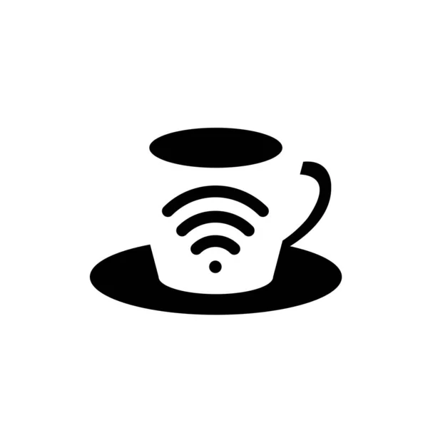 Kávécsésze Wifi Jel Logó Koncepció — Stock Vector