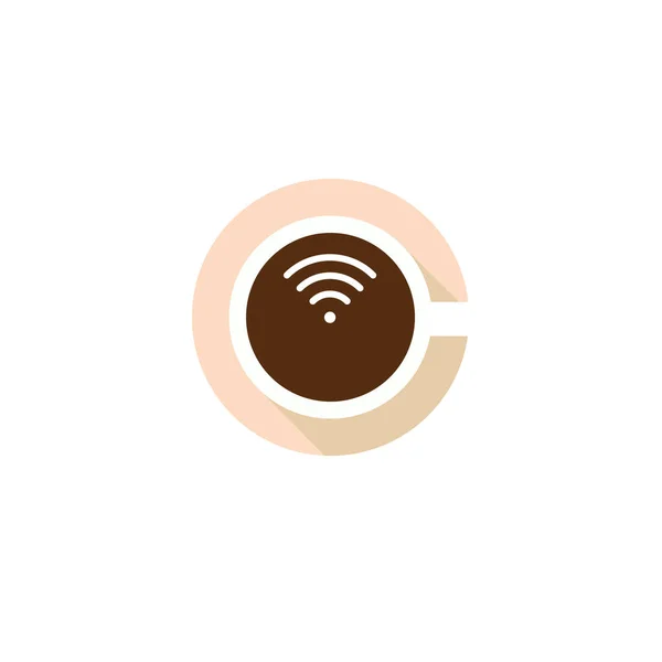 Kaffeetasse Mit Wifi Signal Logo Konzept — Stockvektor