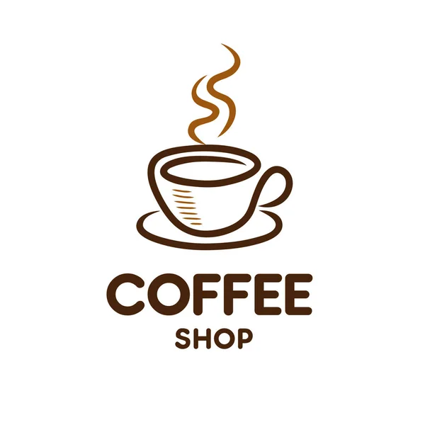 Kahve Fincanı Restoran Kahve Dükkanı Logosu Çizimi Için Iyisi — Stok Vektör