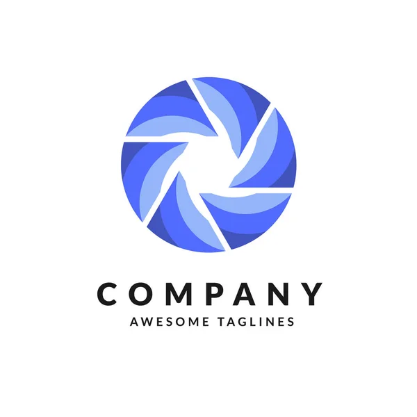 Círculo Abstrato Tecnologia Azul Cor Logotipo Imagem Vetorial —  Vetores de Stock