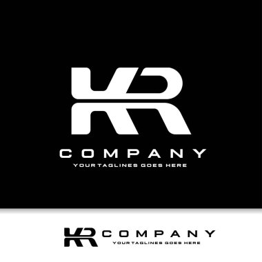 Siyah arkaplan ile ilk harf Kr logosu